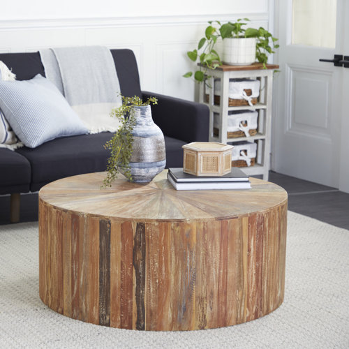 Dakota Fields Solid Wood Drum Coffee Table & Reviews Wayfair